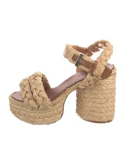 Pre-owned Robert Clergerie Straw Espadrilles In Neutral