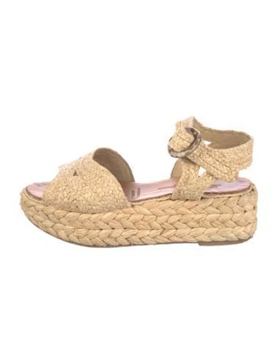 Pre-owned Robert Clergerie Straw Espadrilles In Neutral