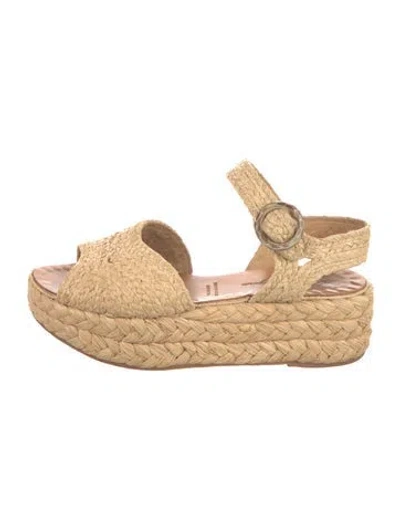 Pre-owned Robert Clergerie Straw Espadrilles In Neutral