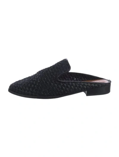 Pre-owned Robert Clergerie Straw Mules In Black