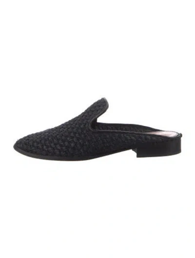 Pre-owned Robert Clergerie Straw Mules In Black