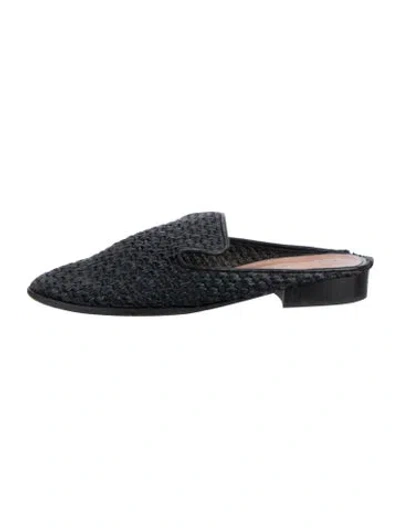 Pre-owned Robert Clergerie Straw Mules In Blue
