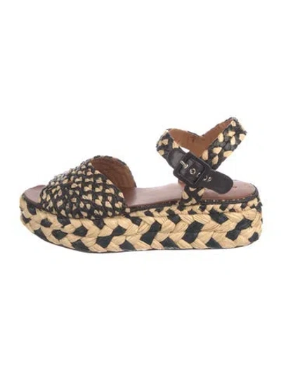 Pre-owned Robert Clergerie Straw Patterned Espadrilles