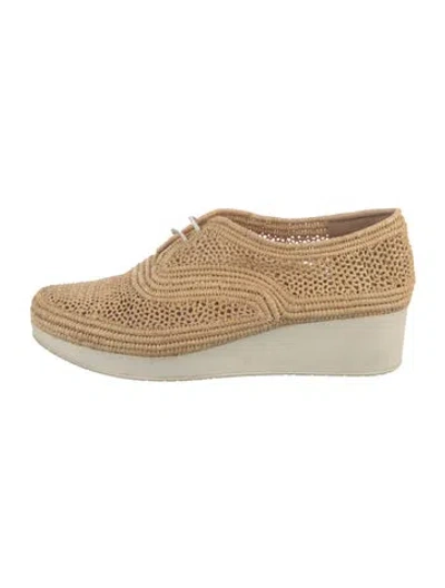 Pre-owned Robert Clergerie Straw Patterned Sneakers In Neutrals