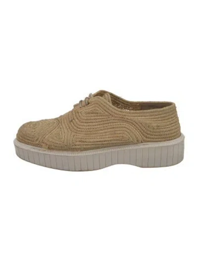 Pre-owned Robert Clergerie Straw Patterned Sneakers In Neutrals