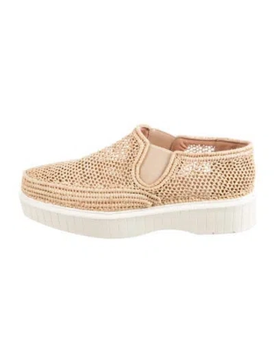 Pre-owned Robert Clergerie Straw Patterned Sneakers In Neutrals