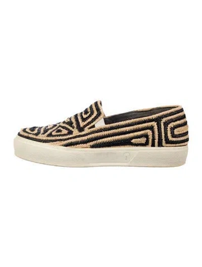 Pre-owned Robert Clergerie Straw Printed Espadrilles In Neutral