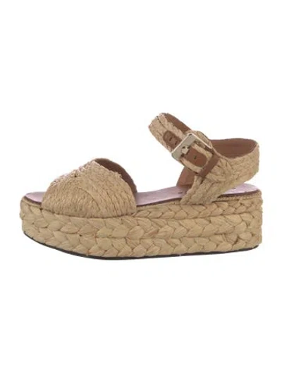 Pre-owned Robert Clergerie Straw Pumps In Neutrals