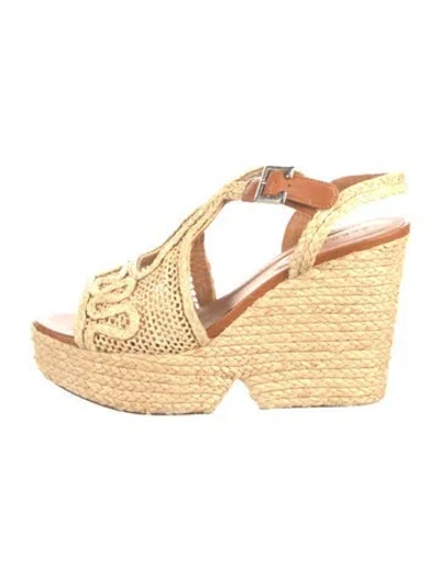 Pre-owned Robert Clergerie Straw Sandals In Neutrals