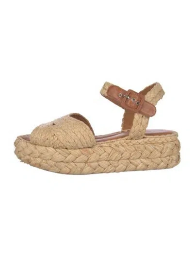 Pre-owned Robert Clergerie Straw Sandals In Neutrals