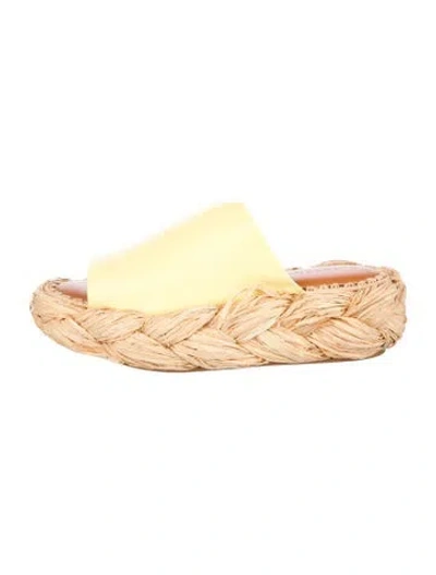 Pre-owned Robert Clergerie Straw Sandals In Yellow