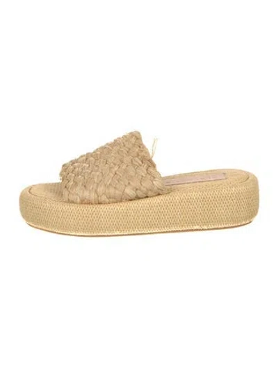 Pre-owned Robert Clergerie Straw Slides In Neutral