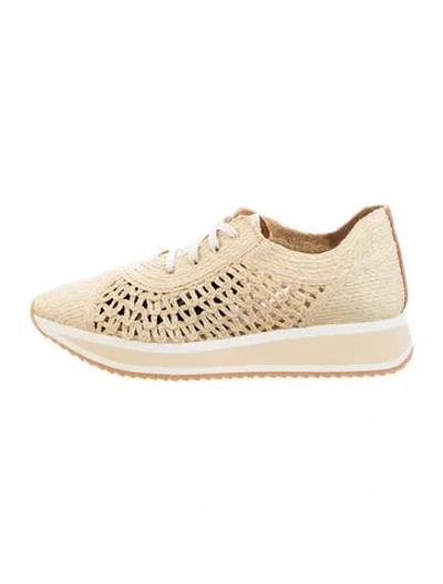 Pre-owned Robert Clergerie Straw Sneakers In Neutral