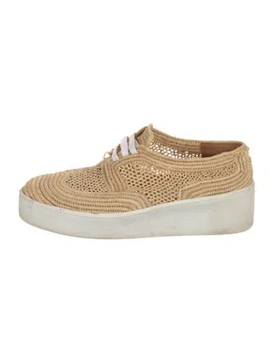 Pre-owned Robert Clergerie Straw Sneakers In Neutral