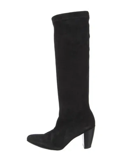 Pre-owned Robert Clergerie Suede Boots In Black