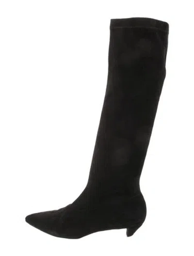 Pre-owned Robert Clergerie Suede Boots In Black