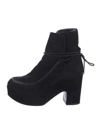 Pre-owned Robert Clergerie Suede Boots In Black
