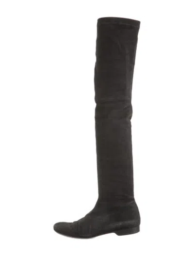 Pre-owned Robert Clergerie Suede Boots In Black