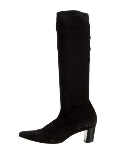 Pre-owned Robert Clergerie Suede Boots In Black
