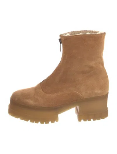 Pre-owned Robert Clergerie Suede Boots In Brown