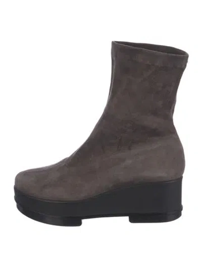 Pre-owned Robert Clergerie Suede Boots In Gray