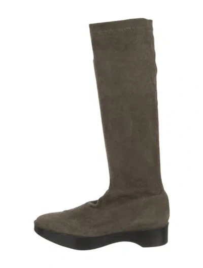 Pre-owned Robert Clergerie Suede Boots In Green