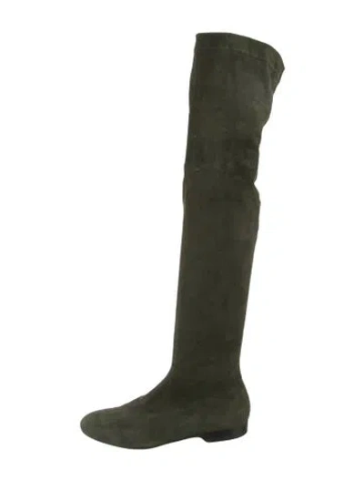 Pre-owned Robert Clergerie Suede Boots In Green