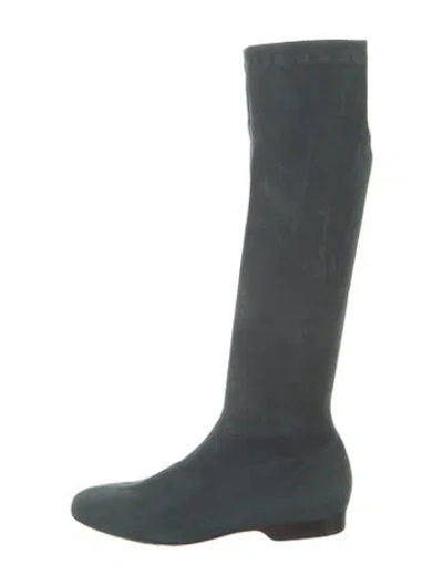 Pre-owned Robert Clergerie Suede Boots In Green