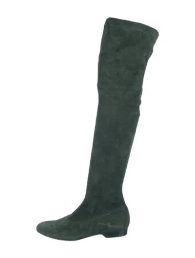 Pre-owned Robert Clergerie Suede Boots In Green