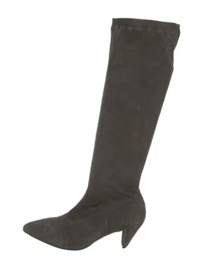 Pre-owned Robert Clergerie Suede Boots In Green