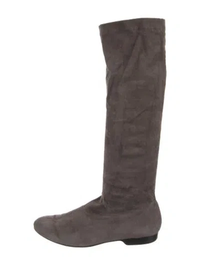 Pre-owned Robert Clergerie Suede Boots In Grey