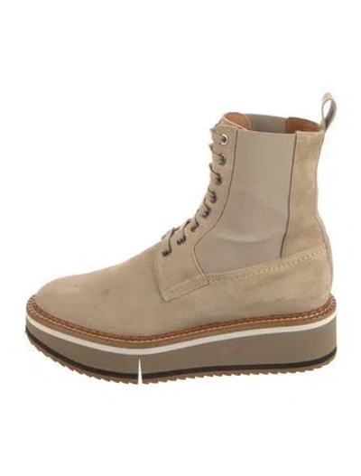 Pre-owned Robert Clergerie Suede Boots In Neutral