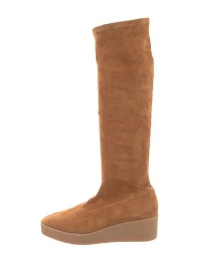Pre-owned Robert Clergerie Suede Boots In Neutrals