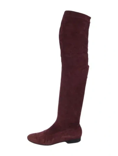 Pre-owned Robert Clergerie Suede Boots In Red