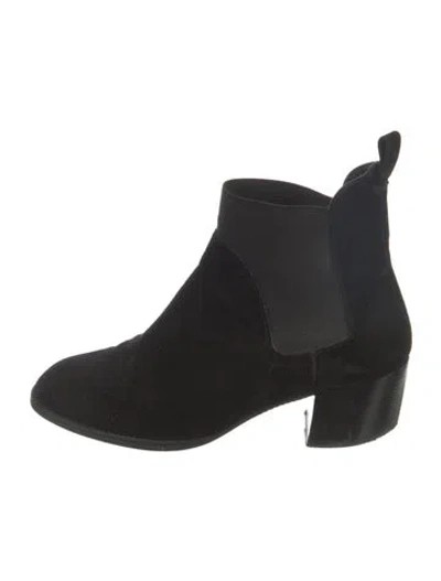 Pre-owned Robert Clergerie Suede Chelsea Boots In Black