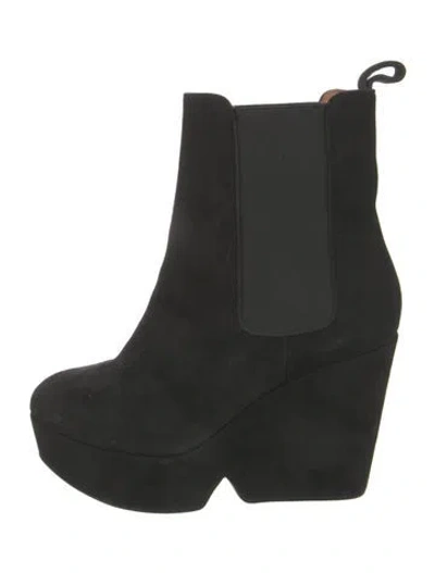 Pre-owned Robert Clergerie Suede Chelsea Boots In Black