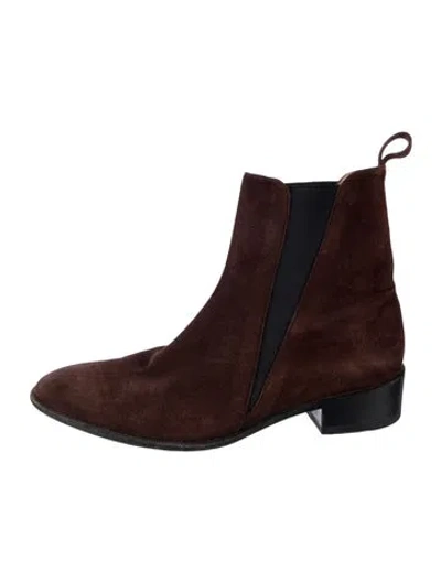 Pre-owned Robert Clergerie Suede Chelsea Boots In Brown