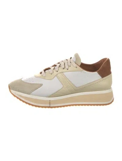 Pre-owned Robert Clergerie Suede Colorblock Pattern Sneakers In Neutral