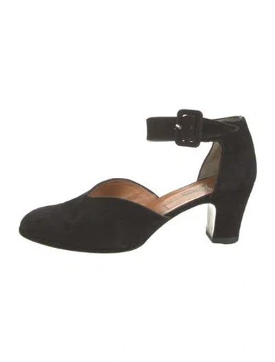 Pre-owned Robert Clergerie Suede D'orsay Pumps In Black