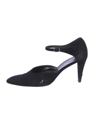 Pre-owned Robert Clergerie Suede D'orsay Pumps In Blue