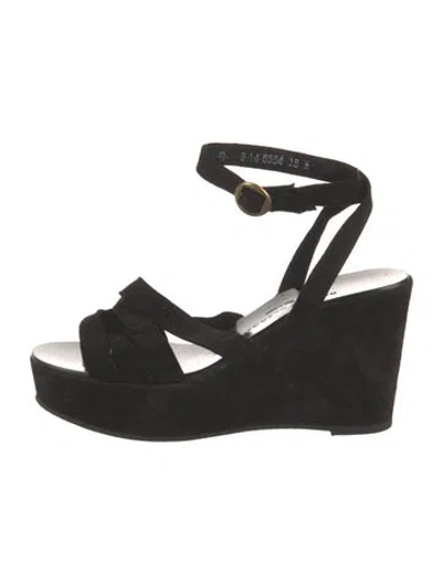 Pre-owned Robert Clergerie Suede Espadrilles In Black
