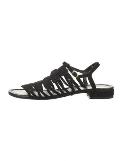 Pre-owned Robert Clergerie Suede Gladiator Sandals In Black