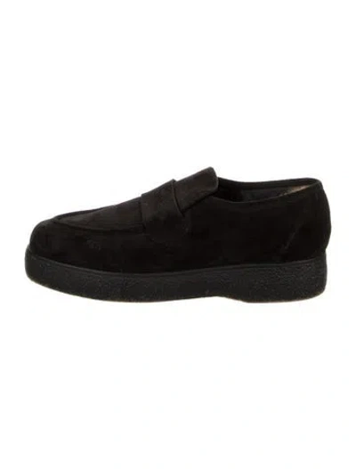 Pre-owned Robert Clergerie Suede Loafers In Black