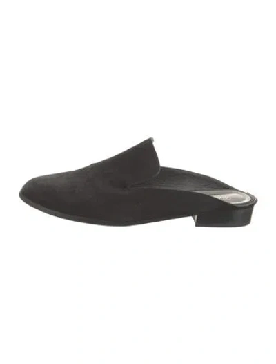 Pre-owned Robert Clergerie Suede Mules In Black
