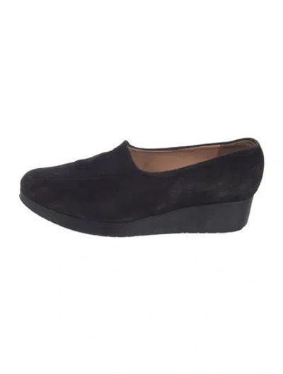 Pre-owned Robert Clergerie Suede Mules In Black