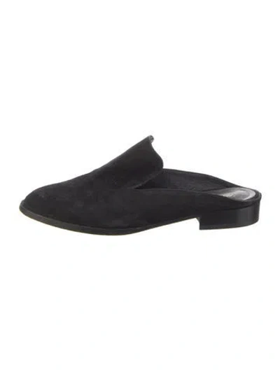 Pre-owned Robert Clergerie Suede Mules In Black