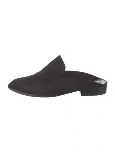 Pre-owned Robert Clergerie Suede Mules In Black