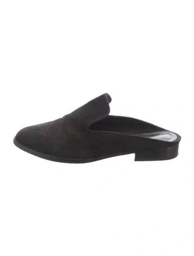 Pre-owned Robert Clergerie Suede Mules In Black