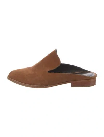 Pre-owned Robert Clergerie Suede Mules In Brown