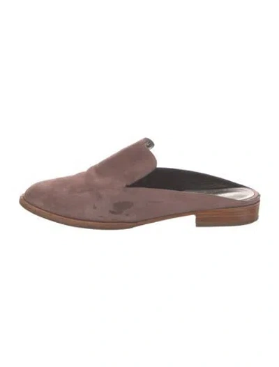 Pre-owned Robert Clergerie Suede Mules In Purple